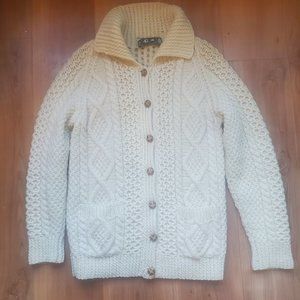 Vintage Irish Wool Cardigan Size Medium